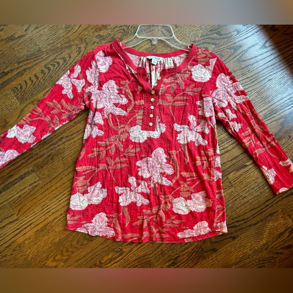 Lucky Brand Long Sleeve Boho Fall Top Size Small